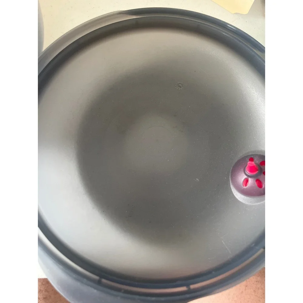 Tupperware Vent N Serve Microwave Bowl Black Red Valve Storage Container